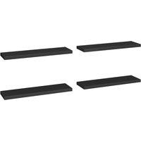 Vidaxl Floating Wall Shelves 4 Pcs Black 90X23.5X3.8 Cm Mdf, Black