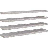 Vidaxl Floating Wall Shelves 4 Pcs Concrete Grey 120X23.5X3.8 Cm Mdf, Grey