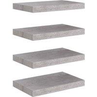 Vidaxl Floating Wall Shelves 4 Pcs Concrete Grey 40X23X3.8 Cm Mdf, Grey