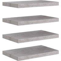 Vidaxl Floating Wall Shelves 4 Pcs Concrete Grey 50X23X3.8 Cm Mdf, Grey