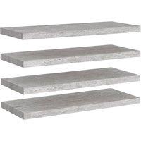 Vidaxl Floating Wall Shelves 4 Pcs Concrete Grey 80X23.5X3.8 Cm Mdf, Grey