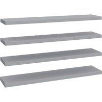 Vidaxl Floating Wall Shelves 4 Pcs Grey 120X23.5X3.8 Cm Mdf, Grey