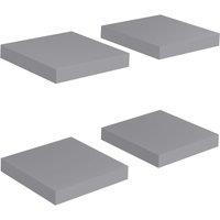 Vidaxl Floating Wall Shelves 4 Pcs Grey 23X23.5X3.8 Cm Mdf, Grey