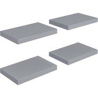 Vidaxl Floating Wall Shelves 4 Pcs Grey 40X23X3.8 Cm Mdf, Grey