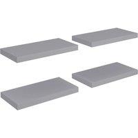 Vidaxl Floating Wall Shelves 4 Pcs Grey 50X23X3.8 Cm Mdf, Grey