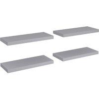 Vidaxl Floating Wall Shelves 4 Pcs Grey 60X23.5X3.8 Cm Mdf, Grey