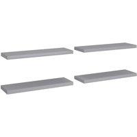 Vidaxl Floating Wall Shelves 4 Pcs Grey 80X23.5X3.8 Cm Mdf, Grey