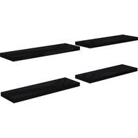 Vidaxl Floating Wall Shelves 4 Pcs High Gloss Black 80X23.5X3.8 Cm Mdf, Black
