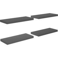 Vidaxl Floating Wall Shelves 4 Pcs High Gloss Grey 60X23.5X3.8 Cm Mdf, Grey