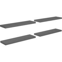 Vidaxl Floating Wall Shelves 4 Pcs High Gloss Grey 90X23.5X3.8 Cm Mdf, Grey