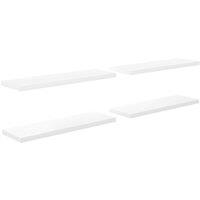Vidaxl Floating Wall Shelves 4 Pcs High Gloss White 120X23.5X3.8 Cm Mdf, White
