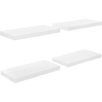Vidaxl Floating Wall Shelves 4 Pcs High Gloss White 50X23X3.8 Cm Mdf, White