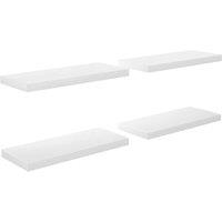 Vidaxl Floating Wall Shelves 4 Pcs High Gloss White 60X23.5X3.8 Cm Mdf, White