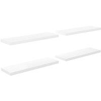 Vidaxl Floating Wall Shelves 4 Pcs High Gloss White 80X23.5X3.8 Cm Mdf, White