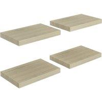 Vidaxl Floating Wall Shelves 4 Pcs Oak 40X23X3.8 Cm Mdf, Brown