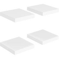 Vidaxl Floating Wall Shelves 4 Pcs White 23X23.5X3.8 Cm Mdf, White