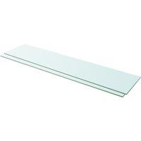 Vidaxl Shelves 2 Pcs Panel Glass Clear 110X25 Cm