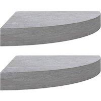 Vidaxl Wall Corner Shelves 2 Pcs Concrete Grey 25X25X3.8 Cm Mdf, Grey