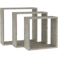 Vidaxl Wall Cube Shelves 3 Pcs Concrete Grey, Grey