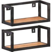 Vidaxl Wall Shelves 2 Pcs 40 Cm Solid Acacia Wood, Brown