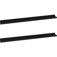 Vidaxl Wall Shelves 2 Pcs Black 100X9X3 Cm, Black