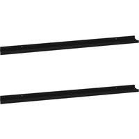 Vidaxl Wall Shelves 2 Pcs Black 115X9X3 Cm, Black