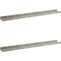 Vidaxl Wall Shelves 2 Pcs Concrete Grey 80X9X3 Cm, Grey