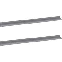 Vidaxl Wall Shelves 2 Pcs Grey 100X9X3 Cm, Grey