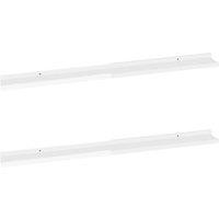 Vidaxl Wall Shelves 2 Pcs High Gloss White 100X9X3 Cm, White