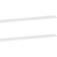 Vidaxl Wall Shelves 2 Pcs High Gloss White 115X9X3 Cm, White