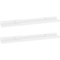Vidaxl Wall Shelves 2 Pcs High Gloss White 60X9X3 Cm, White