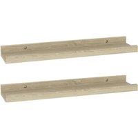 Vidaxl Wall Shelves 2 Pcs Sonoma Oak 40X9X3 Cm, Brown