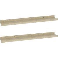 Vidaxl Wall Shelves 2 Pcs Sonoma Oak 60X9X3 Cm, Brown