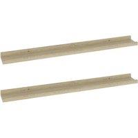 Vidaxl Wall Shelves 2 Pcs Sonoma Oak 80X9X3 Cm, Brown