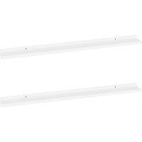 Vidaxl Wall Shelves 2 Pcs White 100X9X3 Cm, White