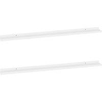 Vidaxl Wall Shelves 2 Pcs White 115X9X3 Cm, White