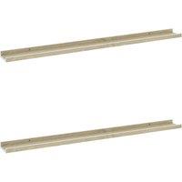 Vidaxl Wall Shelves 2 Pcs White And Sonoma Oak 100X9X3 Cm, White