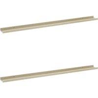 Vidaxl Wall Shelves 2 Pcs White And Sonoma Oak 115X9X3 Cm, White