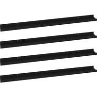 Vidaxl Wall Shelves 4 Pcs Black 100X9X3 Cm, Black