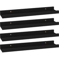 Vidaxl Wall Shelves 4 Pcs Black 40X9X3 Cm, Black