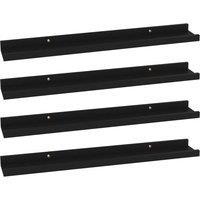Vidaxl Wall Shelves 4 Pcs Black 60X9X3 Cm, Black