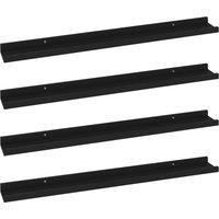 Vidaxl Wall Shelves 4 Pcs Black 80X9X3 Cm, Black