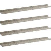 Vidaxl Wall Shelves 4 Pcs Concrete Grey 80X9X3 Cm, Grey