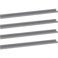 Vidaxl Wall Shelves 4 Pcs Grey 100X9X3 Cm, Grey