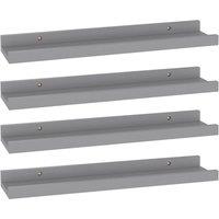 Vidaxl Wall Shelves 4 Pcs Grey 40X9X3 Cm, Grey
