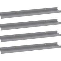 Vidaxl Wall Shelves 4 Pcs Grey 60X9X3 Cm, Grey