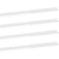 Vidaxl Wall Shelves 4 Pcs High Gloss White 100X9X3 Cm, White
