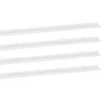 Vidaxl Wall Shelves 4 Pcs High Gloss White 115X9X3 Cm, White