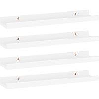 Vidaxl Wall Shelves 4 Pcs High Gloss White 40X9X3 Cm, White