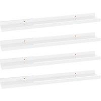 Vidaxl Wall Shelves 4 Pcs High Gloss White 60X9X3 Cm, White